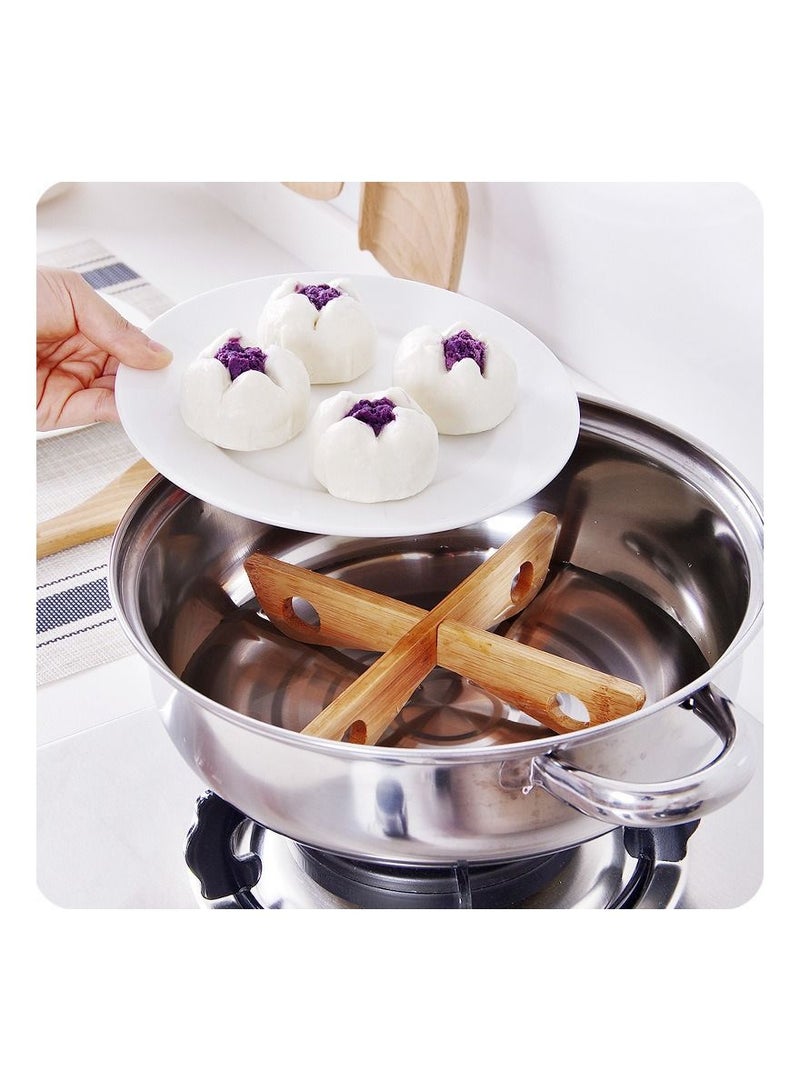 2 pcs Tray Rack Detachable Wood Table Mat Kitchen Pot Heat Insulated Cooling Dish Pot holders Gadget Holder - Image 5