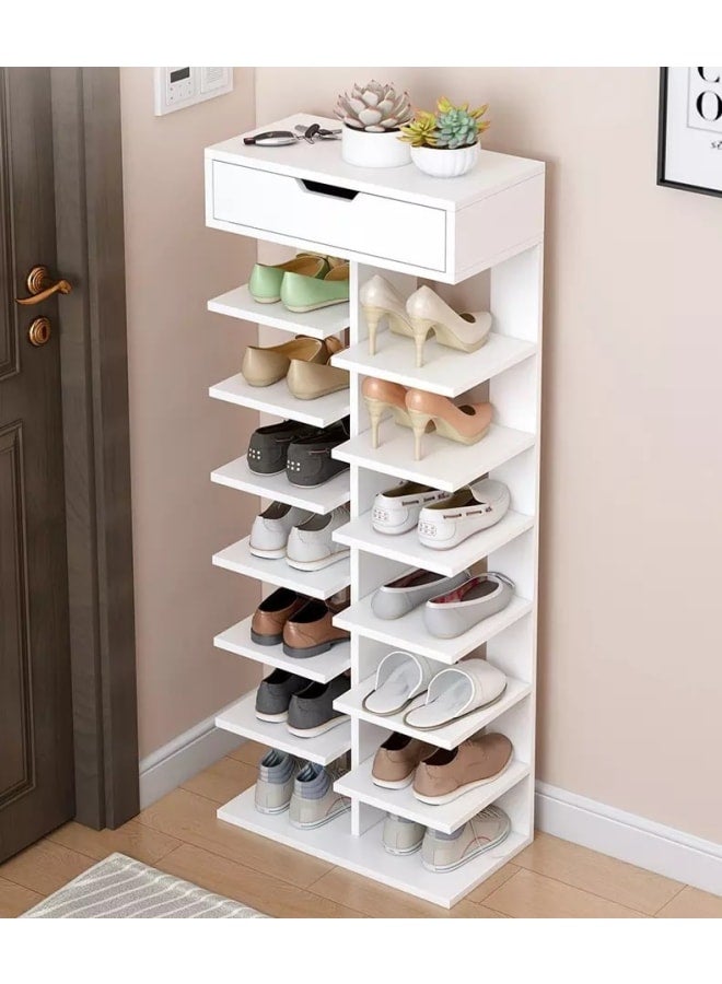 Retro Modern shoe rack 46 cm – White RA-S27 - Image 1