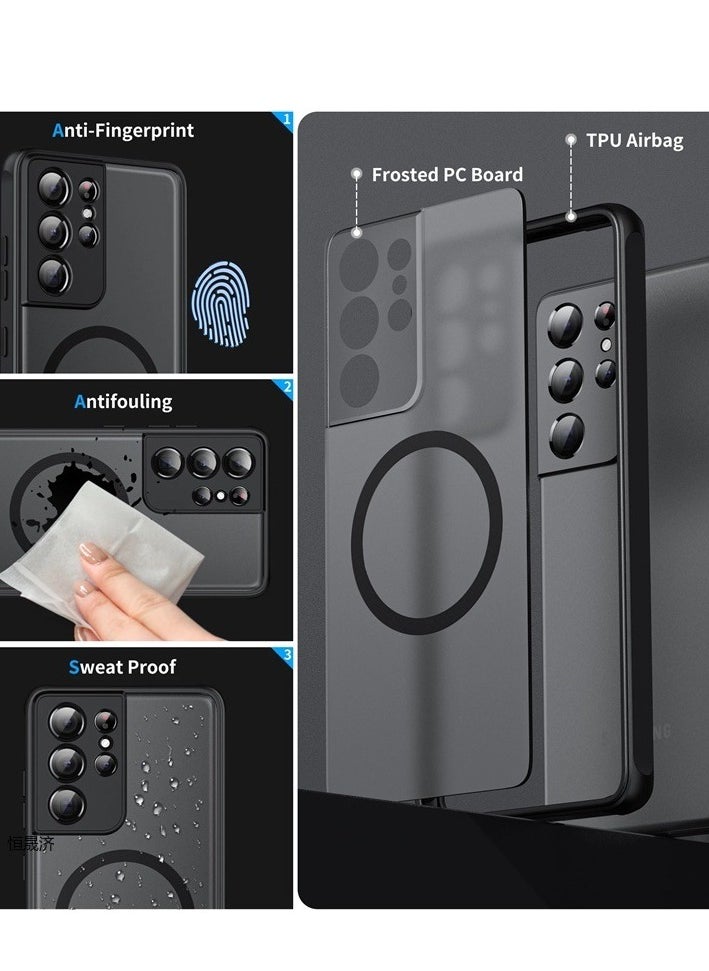 TEAM LUXURY - Samsung Galaxy S24Ultra Case, Slide Camera Cover, Built in Rotate Ring Kickstand, Heavy Duty Shockproof Protective Case - Image 1