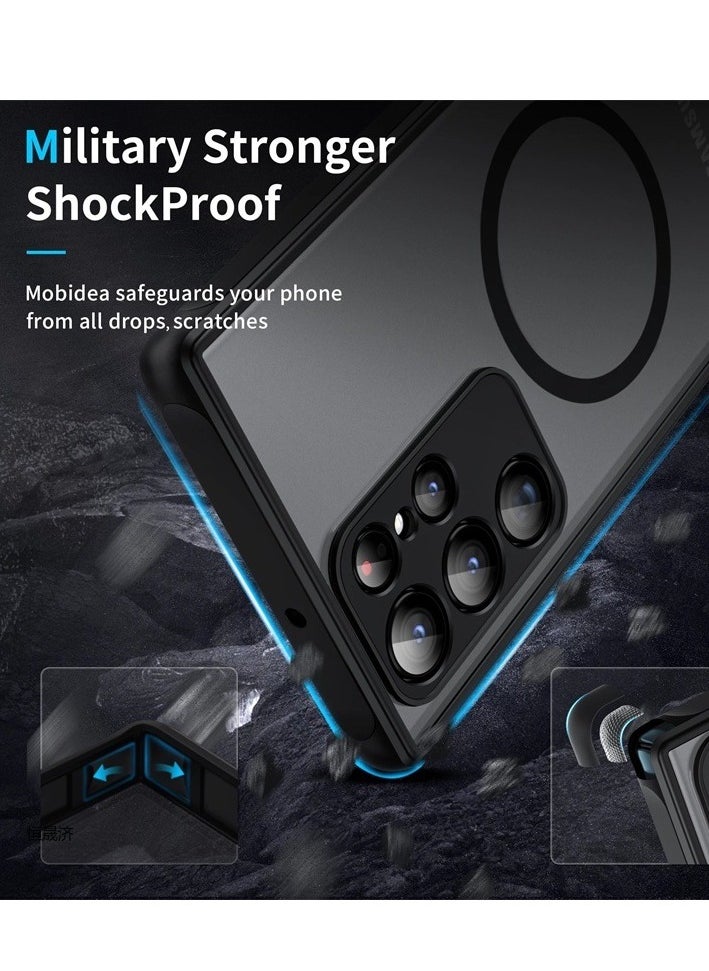TEAM LUXURY - Samsung Galaxy S24Ultra Case, Slide Camera Cover, Built in Rotate Ring Kickstand, Heavy Duty Shockproof Protective Case - Image 1
