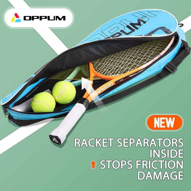 OPPUM 2-Pack Kids Tennis Racket Set, 16 21 23 25 Inch Junior Racquets for Boys Girls, Lightweight Aluminum Starter Kit with Shoulder Bag and 2 Balls - Image 4