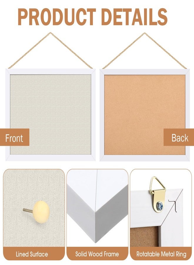 Teling 9 Pack Wood Bulletin Boards with Linen 12''x 16'' Cork Board for Walls with 90 Pushpin Decorative Wood Framed Display for School Office Home Decor (White) - Image 3
