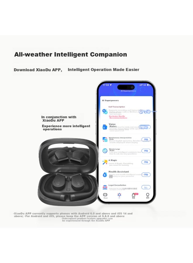 Cleer Arc 5Th Generation Open-Ear Ai Dolby Sound Master Bluetooth Sports Earphones Compatible With Huawei, Apple, Xiaomi - Obsidian Black - Image 3