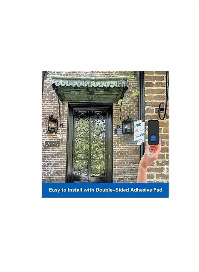 Wireless Door Bell Cordless Doorbell Waterproof Doorbells for Home Office Apartment Hotel Warehouse Anti-Theft, 1 Receiver u0026 1 Transmitters (UK Plug, Black) - Image 4