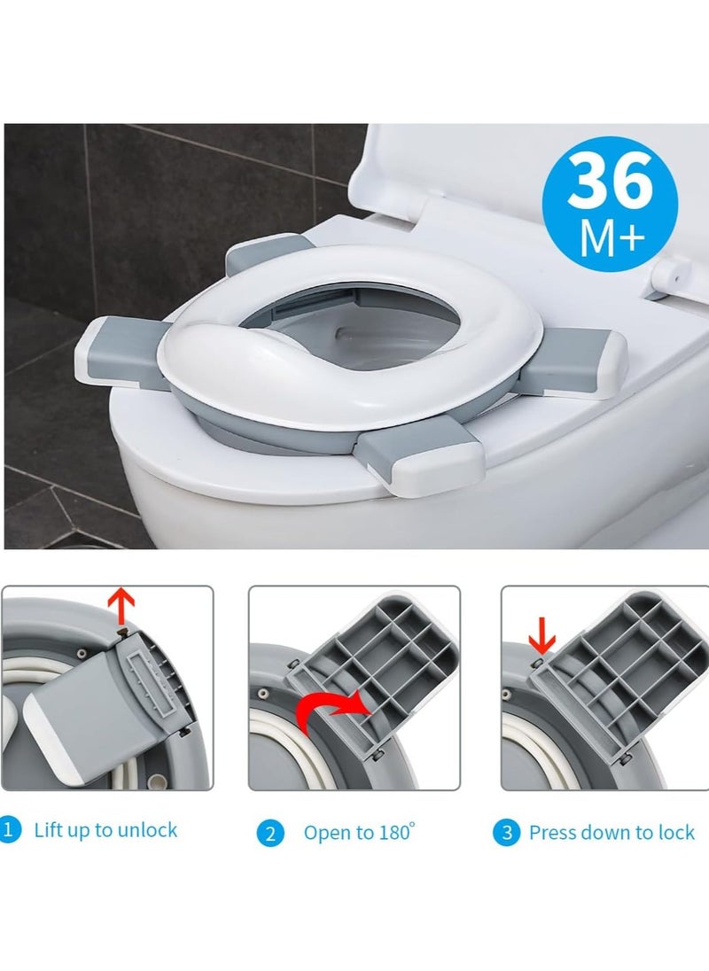 ARCOON - ARCOON Baby Potty Training Seat, 3 in 1 On-The-Go Potty Training Seat, Foldable Portable Non-Slip Design with Disposable Bags - Image 1