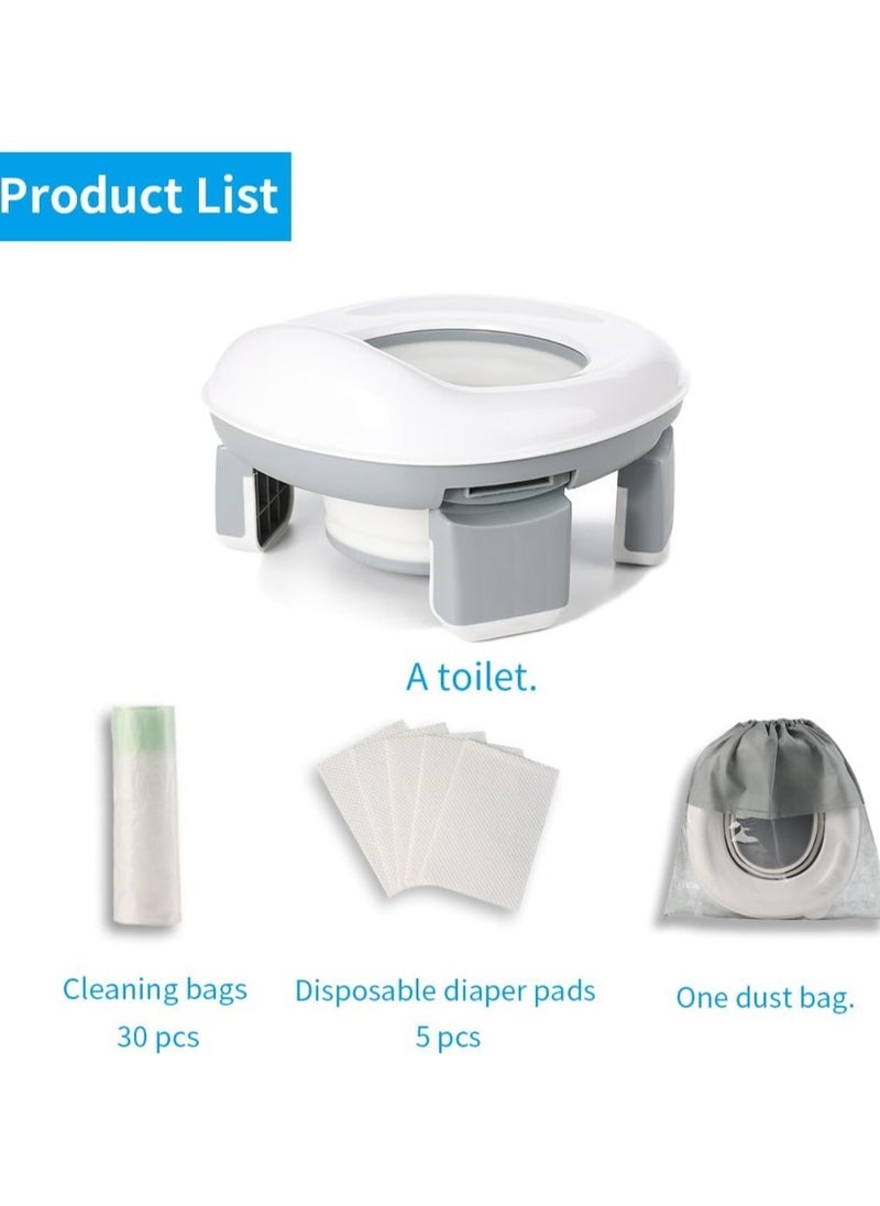 ARCOON - ARCOON Baby Potty Training Seat, 3 in 1 On-The-Go Potty Training Seat, Foldable Portable Non-Slip Design with Disposable Bags - Image 1