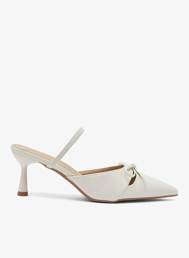 ELLA Bow Detail Kitten Heel Pumps