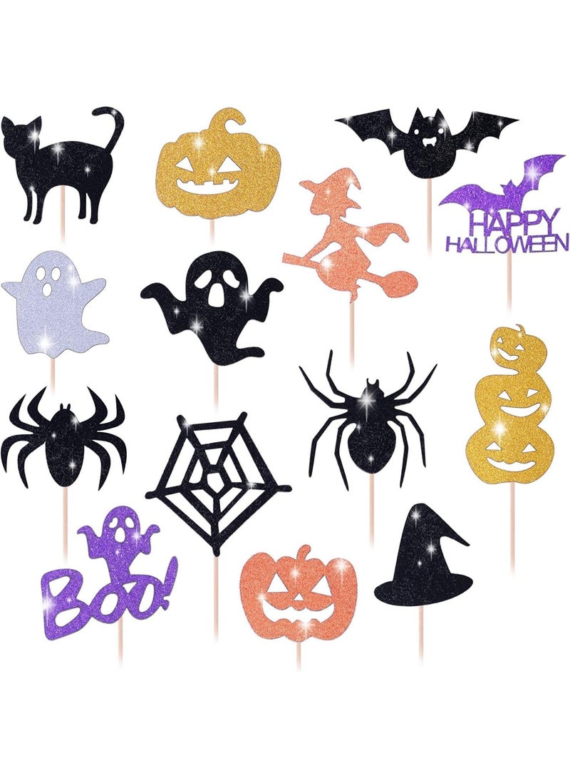 14 pcs Birthday Cupcake Toppers Cupcake Picks Cupcake Decorations for Halloween Birthday Kids Party Supplies decor