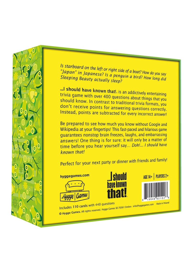 I should have known that! - A Trivia Game About Things You Oughta Know