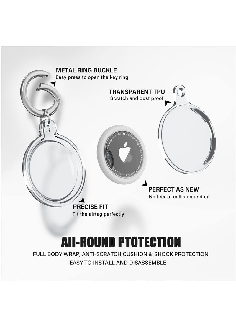 Generic - IPX8 Waterproof Airtag Holder, 6 Pack Apple Airtags with Keychain, AirTag Case for Luggage, Dog Collar, Keys, Anti-Scratch Full Body Protective Airtag Holder (Clear White) - Image 1