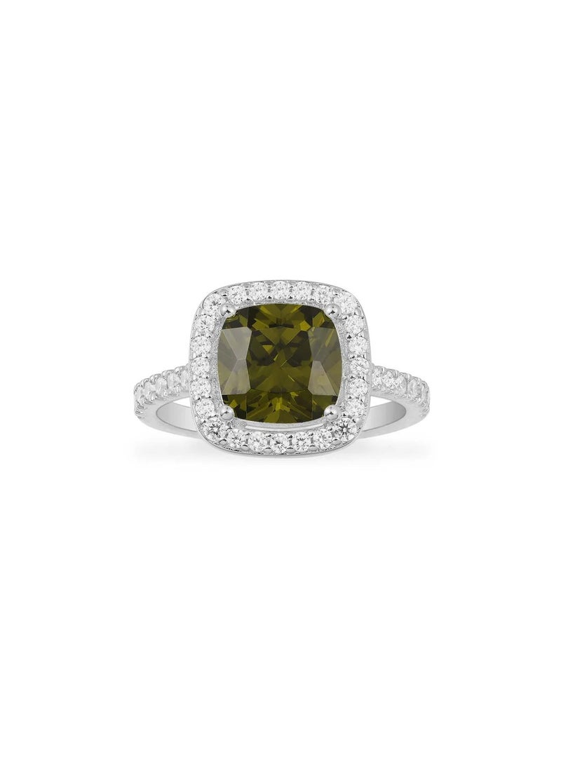 MONACO - APM Khaki Square Pavé Ring - Image 1