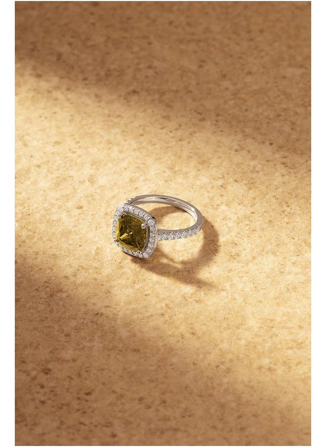 MONACO - APM Khaki Square Pavé Ring - Image 1