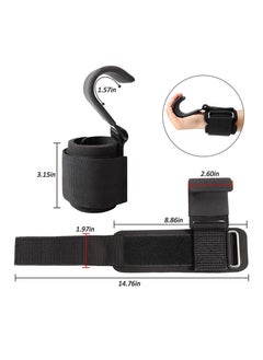 AROAQ Weight Lifting Training Grips Straps, Weight Lifting Hooks Grips With Wrist Wraps, Gym Reapers Lifting Wrist Straps For Weightlifting, Bodybuilding, Strength Training and Deadlifts, (Red Hooks)  - Image 3