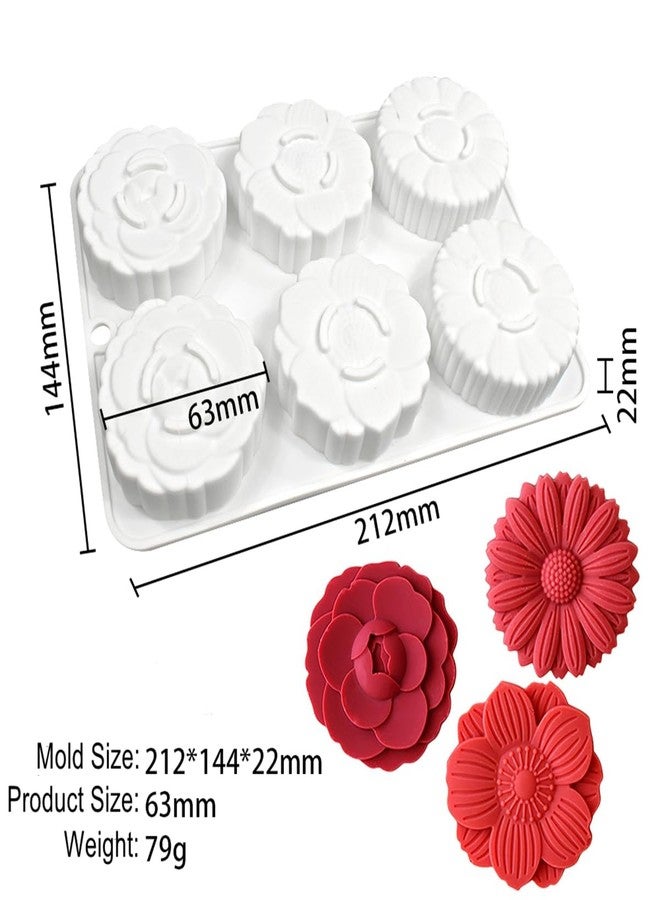 mostsom 6 Flower Silicone Cake Mold Handmake DIY Bread Mould Silicone Moulds For Cake Mooncake Mold Cake Tools - Image 2