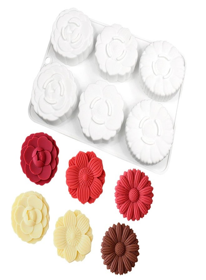 mostsom 6 Flower Silicone Cake Mold Handmake DIY Bread Mould Silicone Moulds For Cake Mooncake Mold Cake Tools - Image 3