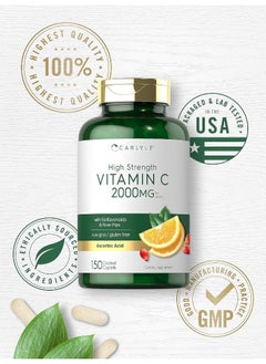 CARLYLE Vitamin C 2000mg with Rose Hips And Bioflavonoids 150 Caplets Vegetarian, Non-GMO, Gluten Free Supplement by Carlyle  - Image 5