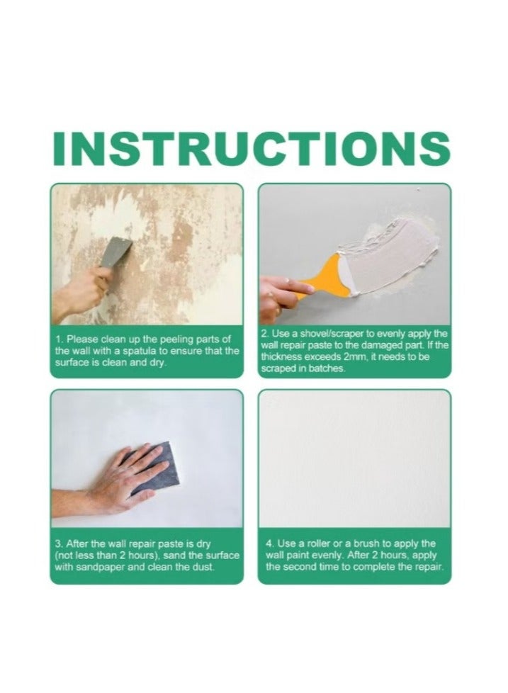 Joyelink Wall repair paste, drywall repair kit, wall patcher with scraper, wall hole filling wall repair subsidy kit, quick and easy wall hole filling solution - Image 4