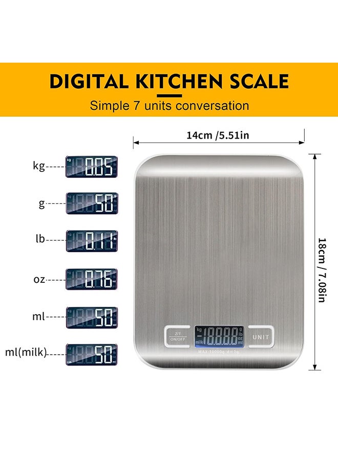 Home Kitchen Scale, Multifunction Digital Food Scale for Baking, Cooking and Dieting, Kitchen Scale With LCD Display Stainless Steel Platform, Ultra Slim,Tare Function  - Image 3