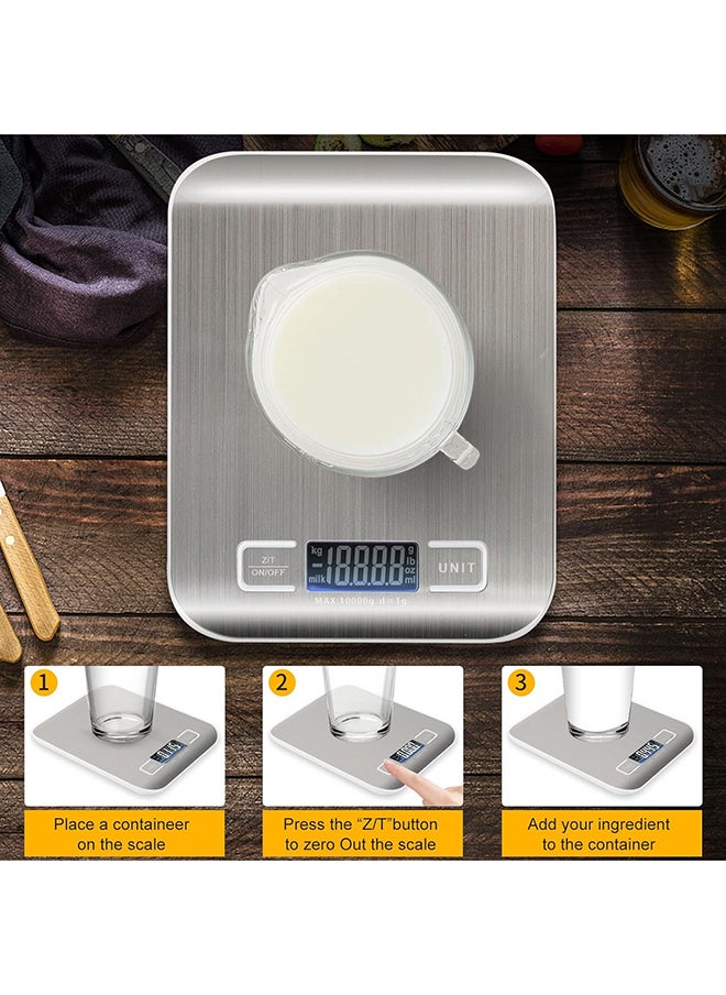 Home Kitchen Scale, Multifunction Digital Food Scale for Baking, Cooking and Dieting, Kitchen Scale With LCD Display Stainless Steel Platform, Ultra Slim,Tare Function  - Image 4