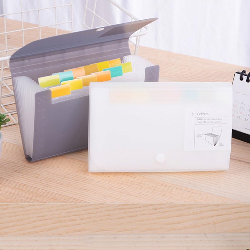 Small White Accordion File Folders Portable Multilayer Document Organizer for Students Office - Image 5