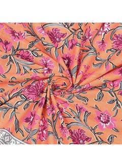 RajasthaniKart RajasthaniKart Pure Cotton 180 TC King Size BEDSHEET with 2 Pillow Cover - 90X108 (Suitable for King Size Bed Sheet or Double Bed, Orange) PSP101  - Image 5