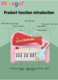 MEBEGIN Piano Keyboard Toy with Microphone, Multifunctional Electronic Piano Toy with Microphone, Preschool Learning Educational Instruments Toy, Great Toddler Musical Toy, Suitable for Kids Aged 3+ and Beginners to Practice, 29*25*29cm  - Image 3