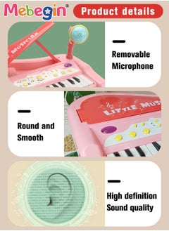 MEBEGIN Piano Keyboard Toy with Microphone, Multifunctional Electronic Piano Toy with Microphone, Preschool Learning Educational Instruments Toy, Great Toddler Musical Toy, Suitable for Kids Aged 3+ and Beginners to Practice, 29*25*29cm  - Image 4