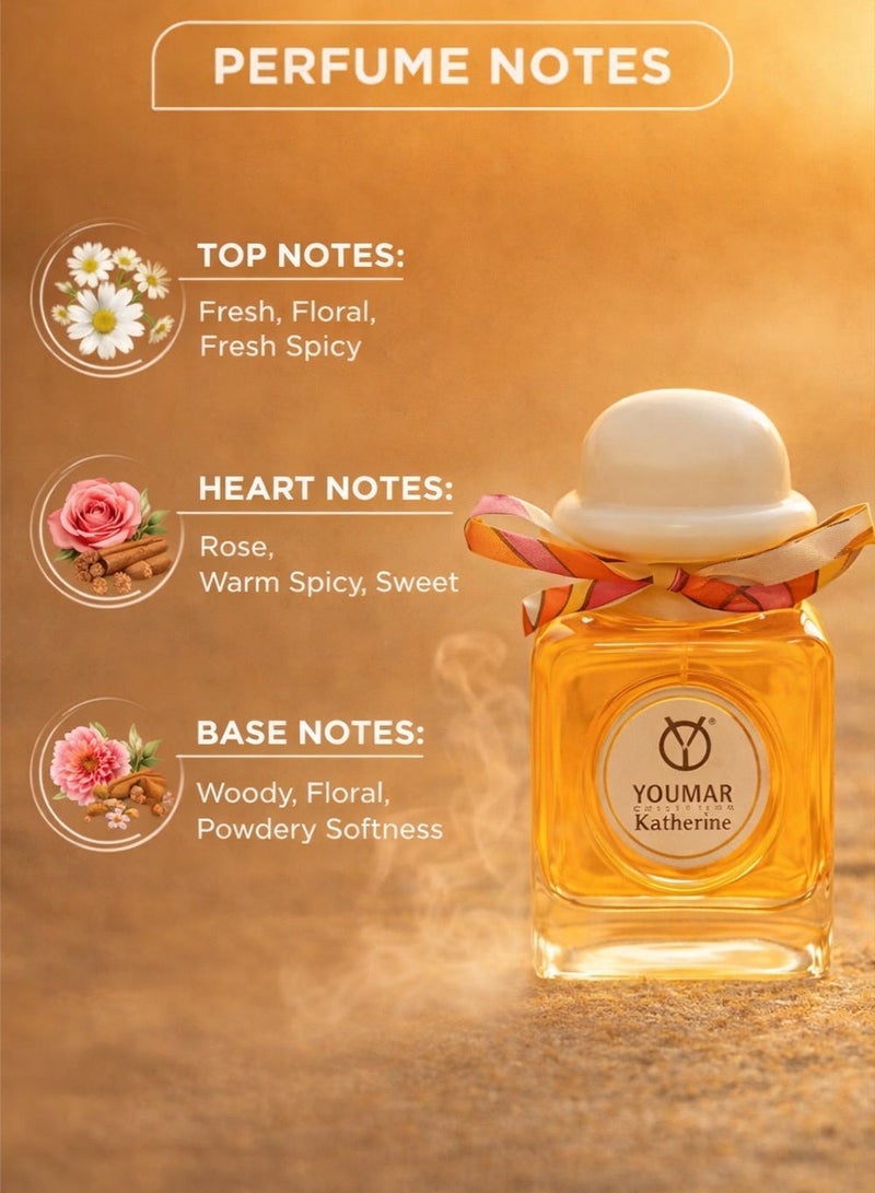 Youmar Collection Katherine No. 0110 Luxury Long-Lasting Perfume for Women 100ML – Fresh, Warm Spicy & Sweet Floral Fragrance | Elegant Everyday Ladies Eau de Cologne | Perfect Gift for Her - Image 2