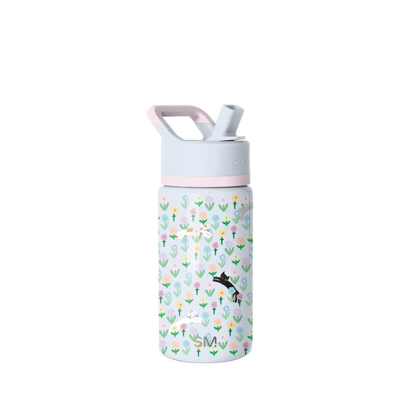 Simple Modern Kids Summit Water Bottle with Straw Lid | 14oz Stainless Steel Cup Insulated Tumbler for Toddlers, School | Frolicking Kittens - Image 1