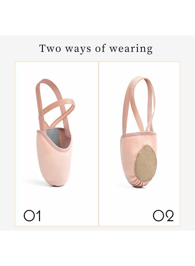 Stelle Girls Canvas Ballet Slipper/Ballet Shoe/Yoga Dance Shoe (Toddler/Little Kid/Big Kid/Women/Boy) (5MB,Ballet Pink) - Image 4