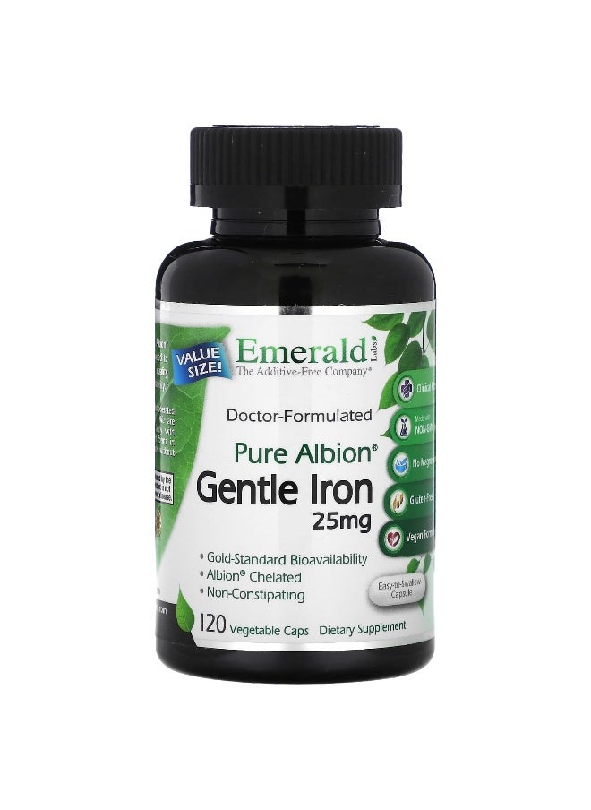 Emerald Laboratories Emerald Laboratories, Pure Albion, Gentle Iron, 25 mg, 120 Vegetable Caps  - Image 1