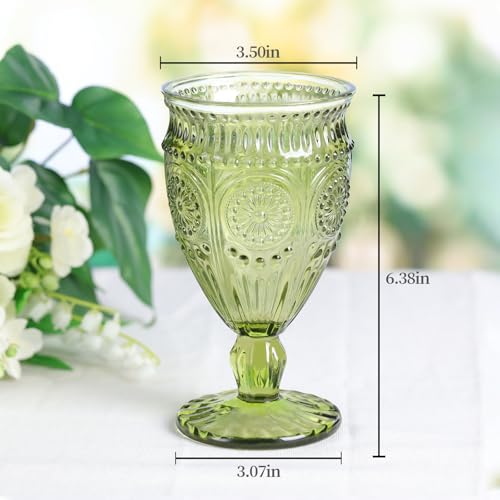 Darlion Goblet, Goblet Glasses, Green Goblets, Wine Goblets, Wine Glasses Set of 4, 12oz Water Goblets, Green Wine Glasses for Party Home Wedding - Image 2
