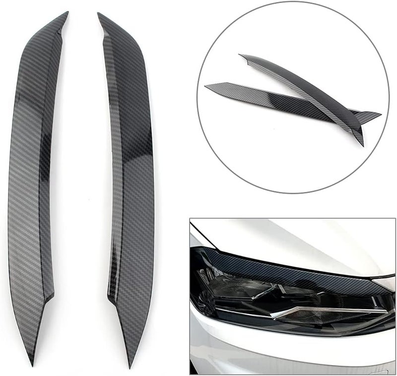 DEMULAX Carbon Fiber Headlight Eyebrow Trim for VW Polo - Image 5
