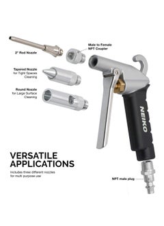 Neiko NEIKO 31121A High Flow Air Blow Gun 3 Pc Pneumatic Air Nozzle Dust Gun Air Gun Compressor Accessories  - Image 4