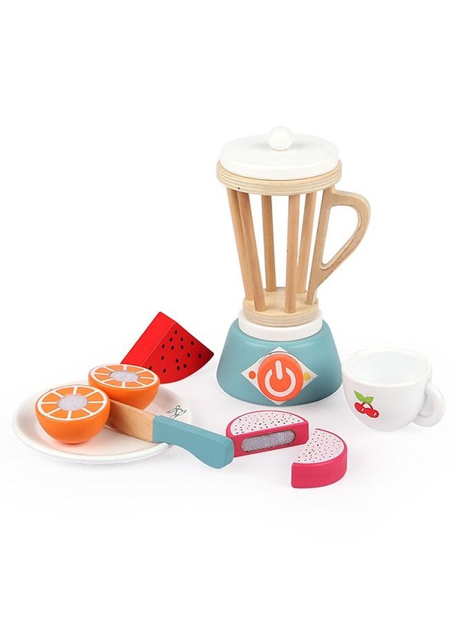 JSAITOYS - Wooden Machine Juicer Toy With Fruits And Tools Play Kitchen Accessories - Image 1