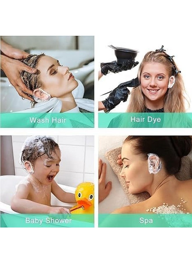 Generic ARUP Clear Ear Cover for Shower - 100 Pcs, Waterproof Ear Protector, Ear Shower Caps for Bathing, Hair Dye, Shower Cap | Ear Cover for Swimming  - Image 4