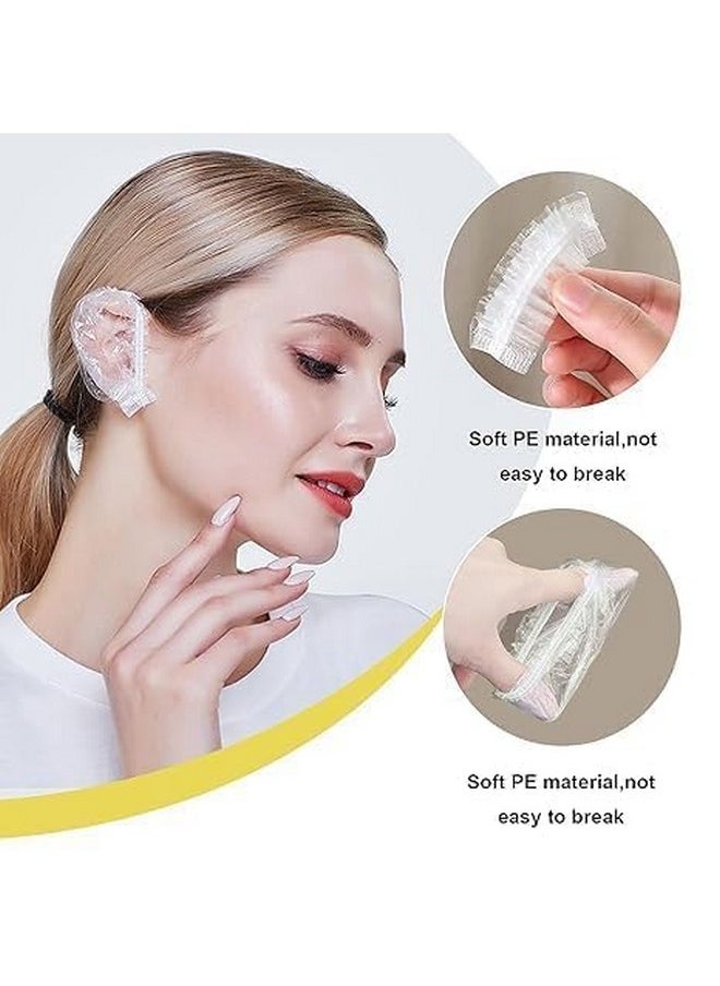 Generic ARUP Clear Ear Cover for Shower - 100 Pcs, Waterproof Ear Protector, Ear Shower Caps for Bathing, Hair Dye, Shower Cap | Ear Cover for Swimming  - Image 5