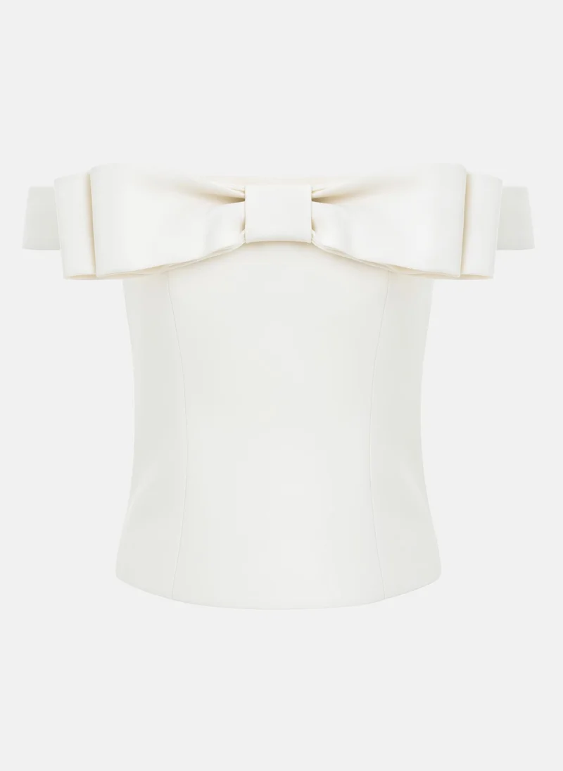 Lichi Corset top with open shoulders and frontal bow