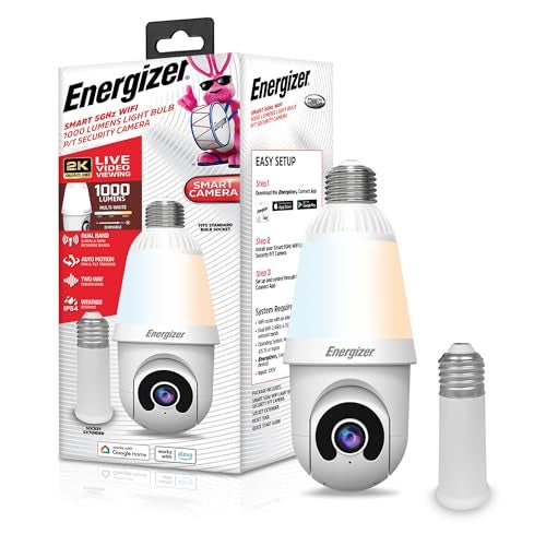 إينيرجايزر Energizer 2k Light Bulb Security Camera