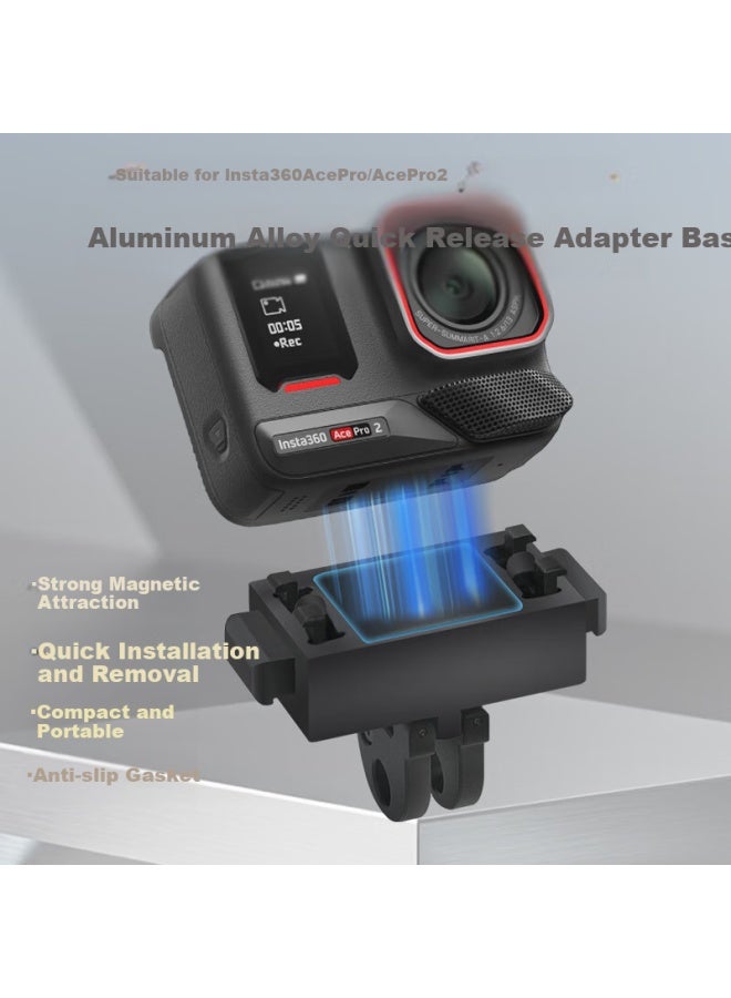 Odd Leaves Qiyue Magnetic Suction Bracket Quick Release Bracket For Insta360 Ace Pro2 Action Camera Accessories Ace Pro Magnetic Quick Release Base Quick Release Adapter - Image 2