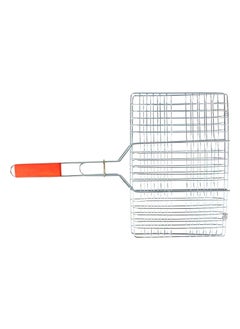 APURK APURK Stainless Steel Portable Barbecue BBQ Grill Net Grilling Tray Chromium Plated with Wooden Handle Portable Barbeque Mesh Grill BBQ Basket Pan for Vegetables Fish Shrimp  - Image 2