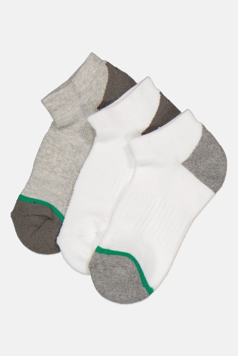 Rocawear Kids Boys 3 Pairs Solid Ankle Socks, Multicolor - Image 1
