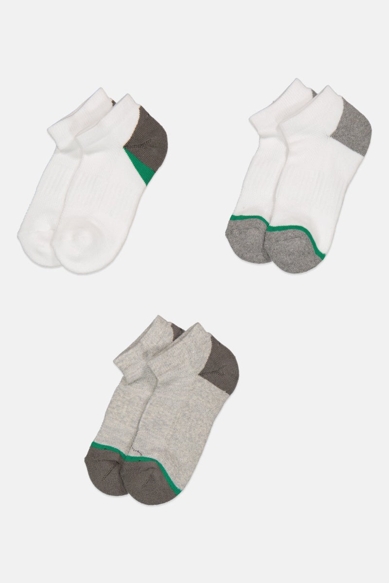 Rocawear Kids Boys 3 Pairs Solid Ankle Socks, Multicolor - Image 3