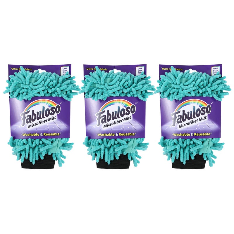 Fabuloso Microfiber Cleaning Mitt, Teal, One Size Fits All - Lint-Free, Scratch-Free Glove for Surfaces and Furniture - Dustless Hand Cloth for Bold & Bright Experience - Image 1