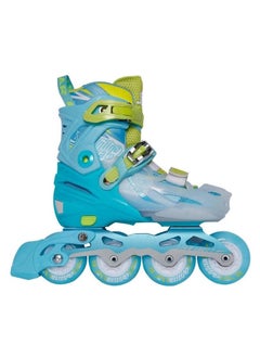 Cougar Roller Skate Shoe Cougar Model 333 For Adult Adjustable Roller Skates with 4 Illuminating Pu Wheels, Outdoors and Indoors Roller Blades for Boys Girls Beginners Color : blue Size : 32-35  - Image 2