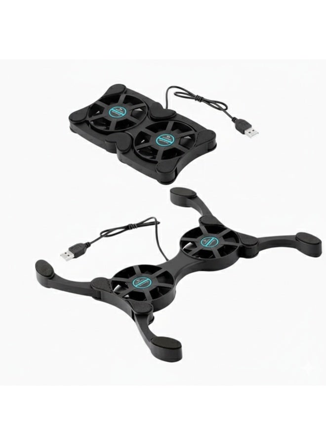 Mini Laptop Cooling Fan Stand Usb with Foldable Cooling Pad & Portable Exhaust System – Quiet Operation, USB-A Plug & Play for Notebook PCs, Tablets, Smartphones – Compact Computer Cooler (Cable Included) - Image 2