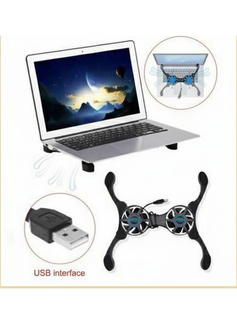 Mini Laptop Cooling Fan Stand Usb with Foldable Cooling Pad & Portable Exhaust System – Quiet Operation, USB-A Plug & Play for Notebook PCs, Tablets, Smartphones – Compact Computer Cooler (Cable Included) - Image 5