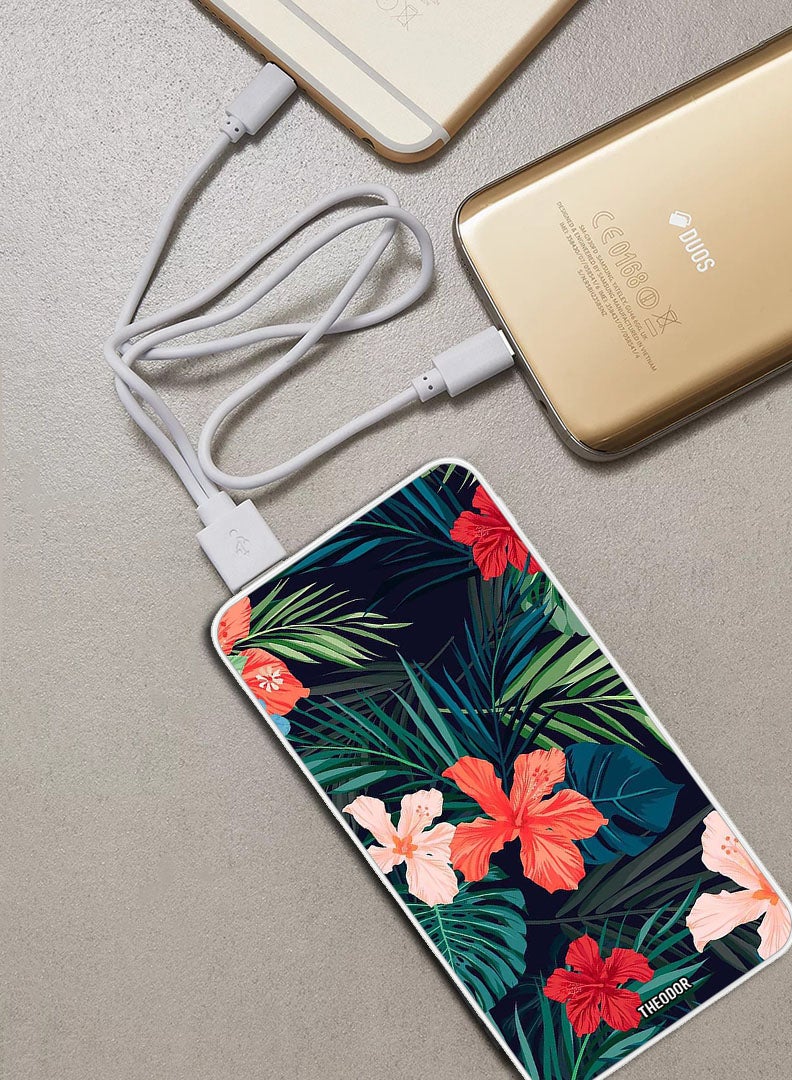 Theodor 10,000 mAh Super Fast Charging Ultra Compact Power Bank with Quick Charge & Power Delivery, Portable Charger For iPhone and Android Flowers (2) - Image 2