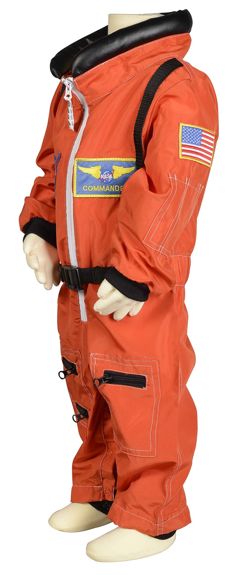 Aeromax Jr. Astronaut Suit with Embroidered Cap and NASA patches, ORANGE, Size 18 Months - Image 3