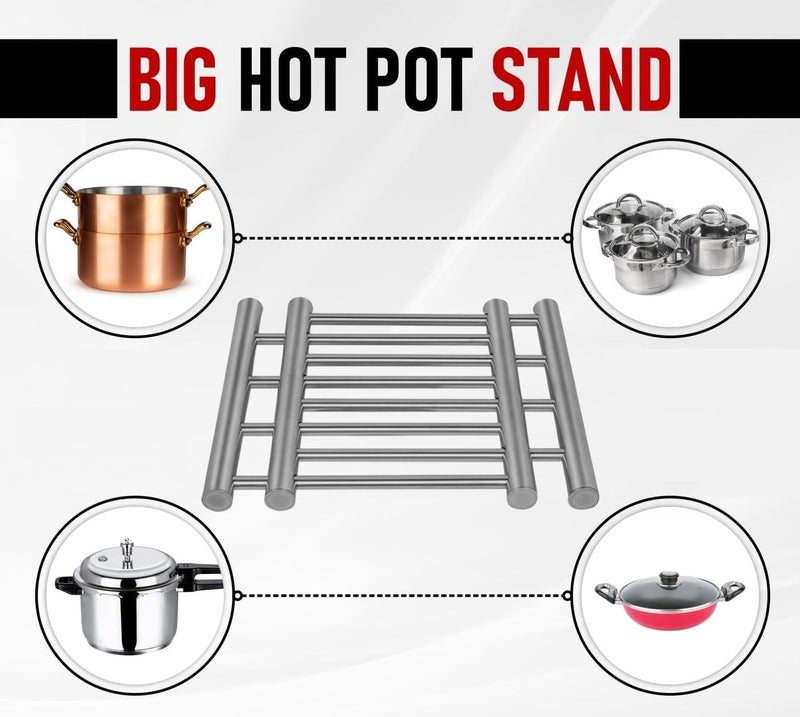 EARTHCONE EARTHCONE 2Pcs Adjustable Trivet Hot Pot Stand for Kitchen Heat Resistance Dining Table Cooker Cooling Stand, Hot Pot Holder Coaster, Food Cooling Rack for Cookware - Image 5